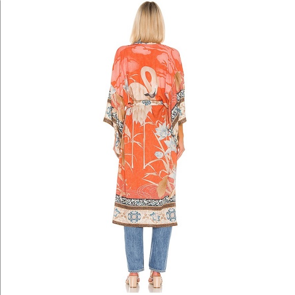 💃🏻ANYSSA Bohemian Flamingo Boho Kimono - Picture 4 of 10